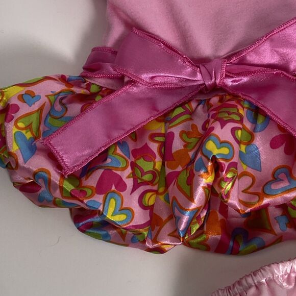 Build A Bear Pink Dress Heart Skirt Pink Bow Pink Bloomers Rose Decor For Bear - Picture 2 of 8